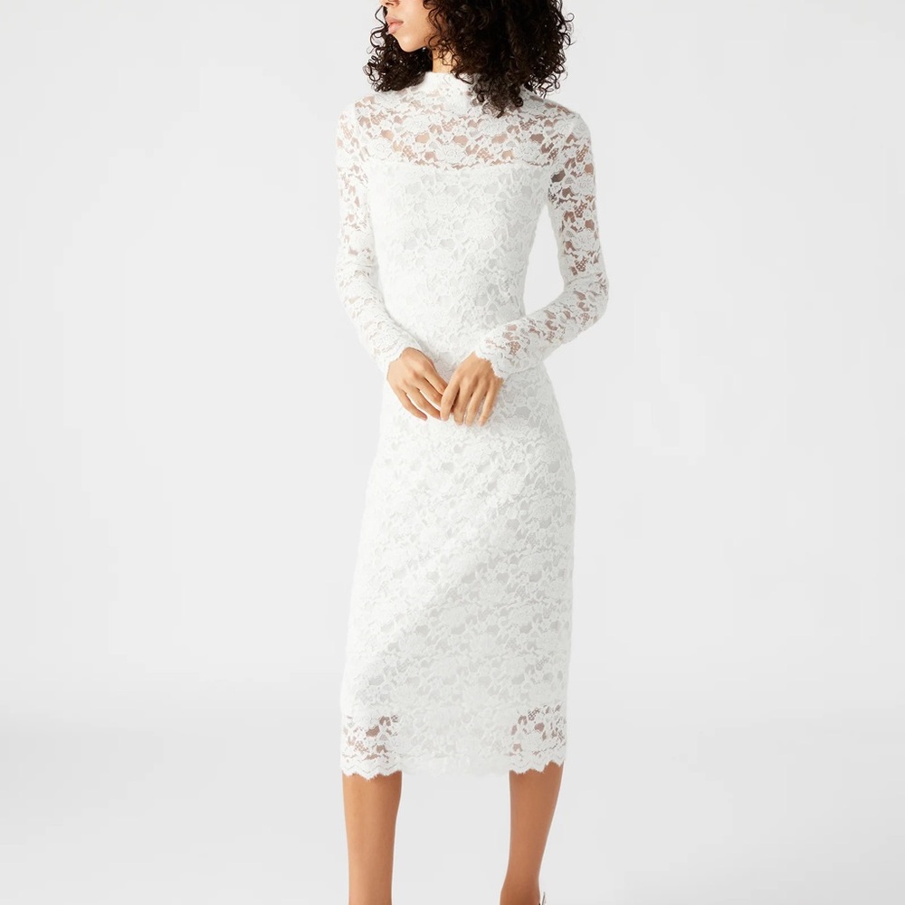 Steve Madden Vivianne White Lace Long Sleeve Dress - Picture 2 of 3
